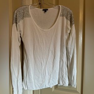 Lightweight Sweater with Silver Studs on Shoulders